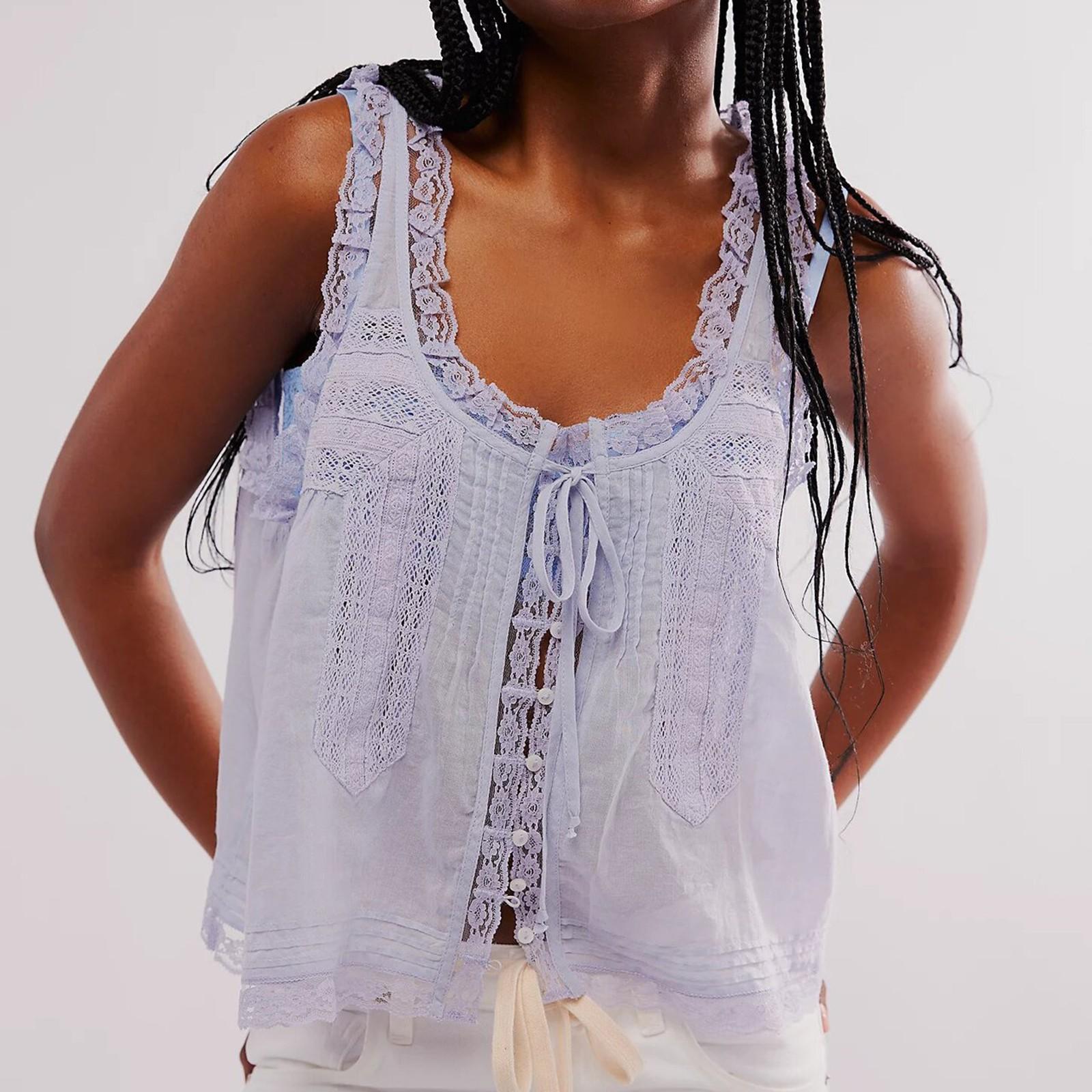 

Женская мода повседневная безрукавка кружево милый тонкий маленький жилет на пуговицах S