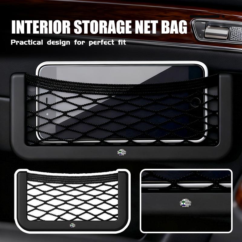 PAD5 Car Organizer Mesh Mobile Phone Holder Storage Bag Net Pocket Auto Accessories For AMG Benz CITAN VITO SPRINTER CLS SLK W202