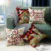 Jesus Christmas Atmosphere Linen Material Digital Letter Printing Home Decoration Sofa Cushion