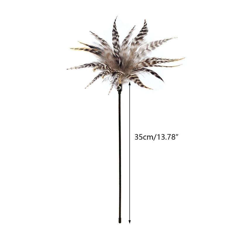 Feder Kätzchen Quaste Spielzeug Kätzchen Lustig Bunte Stange Katze Stab Spielzeug Haustier Katze Spielzeug Interaktiver Stock Haustier Katze Jagd Zubehör