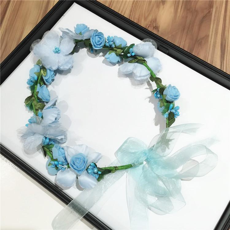 Korean Bridal Floral Wreath Headband for Beach and Photography Sessions