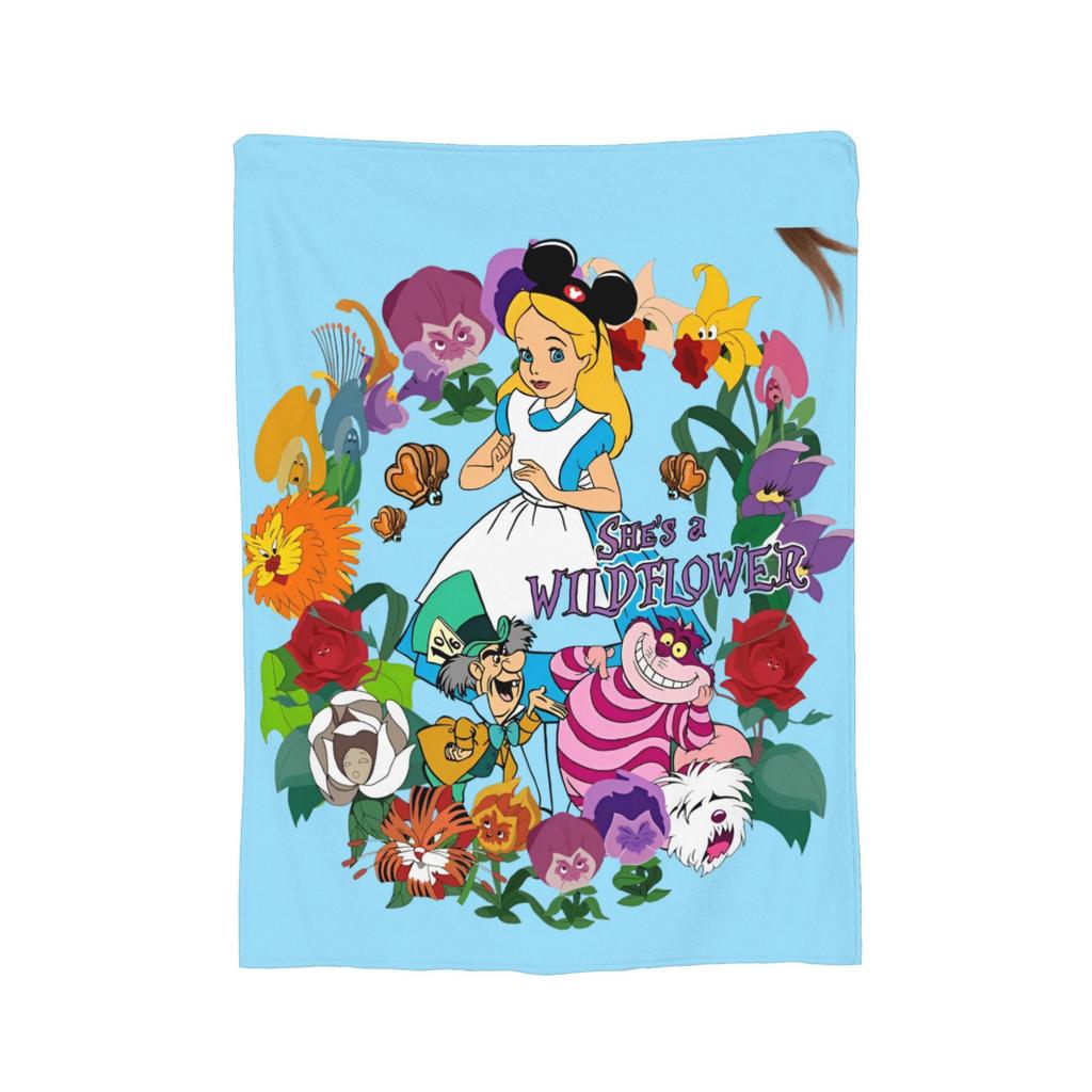 Alice In Wonderland Knitted Blanket Plush Throw Blanket Bed Sofa Decoration Soft Warm Bedsprea,
