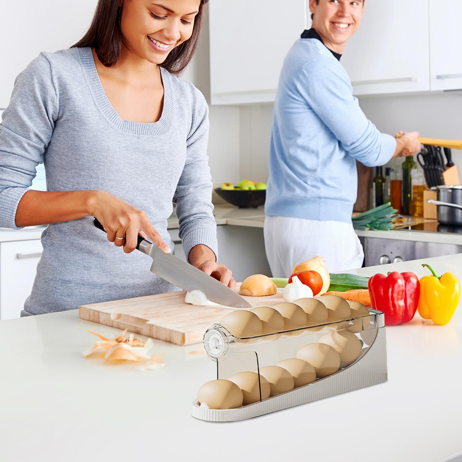 

Egg Storage Double-Layer Automatic Rolling Rack Egg Rack For Kitchen Counter Boiled Pantry Table Home China Mainland