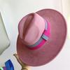 Elastisches Band Buntes Wildlederhut Herbst und Winter Damenfilzhut Breitkrempiger Hut Britischer Stil Retro Herrenhut Gorras Hombre