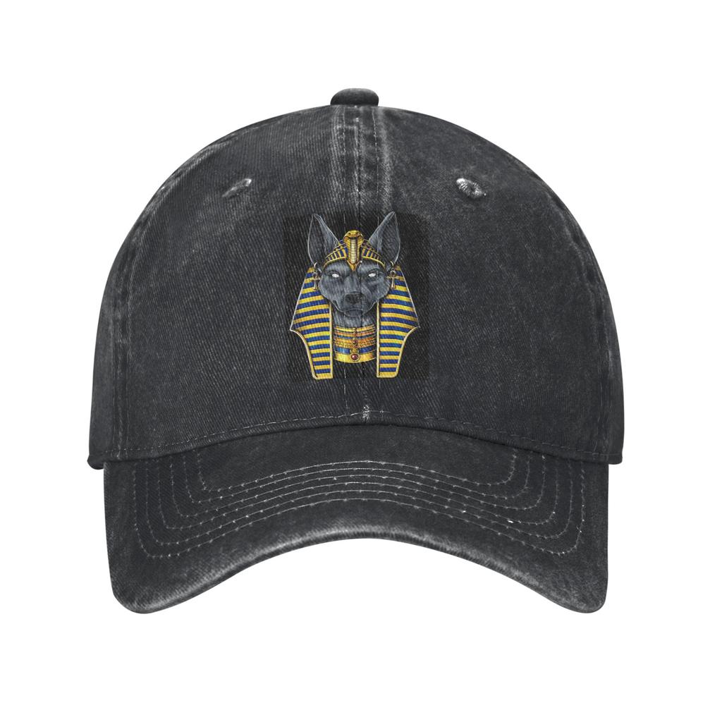 Egyptian God Anubis Baseball Caps Denim Fabric Hats Adjustable Casquette Streetwear Baseball Cowboy Hat for Unisex Women