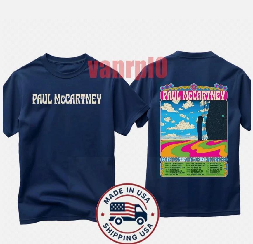 Paul McCartney Poster Got Back North American Tour 2026 T Shirt Cotton Full Size L