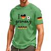 Men's German Soccer Printed T-Shirt - Breathable V-Neck Short Sleeve Top for Soccer Fans