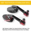 Black Motorcycle Bar End Mirrors CNC 7/8'' 22mm Handlebar Mirror Universal Rear View for Cruiser Street Sport Bikes Cafe