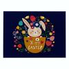 Easter meal mat, cartoon rabbit kitchen insulation coaster, heat-resistant cotton and linen Western style mat home decor