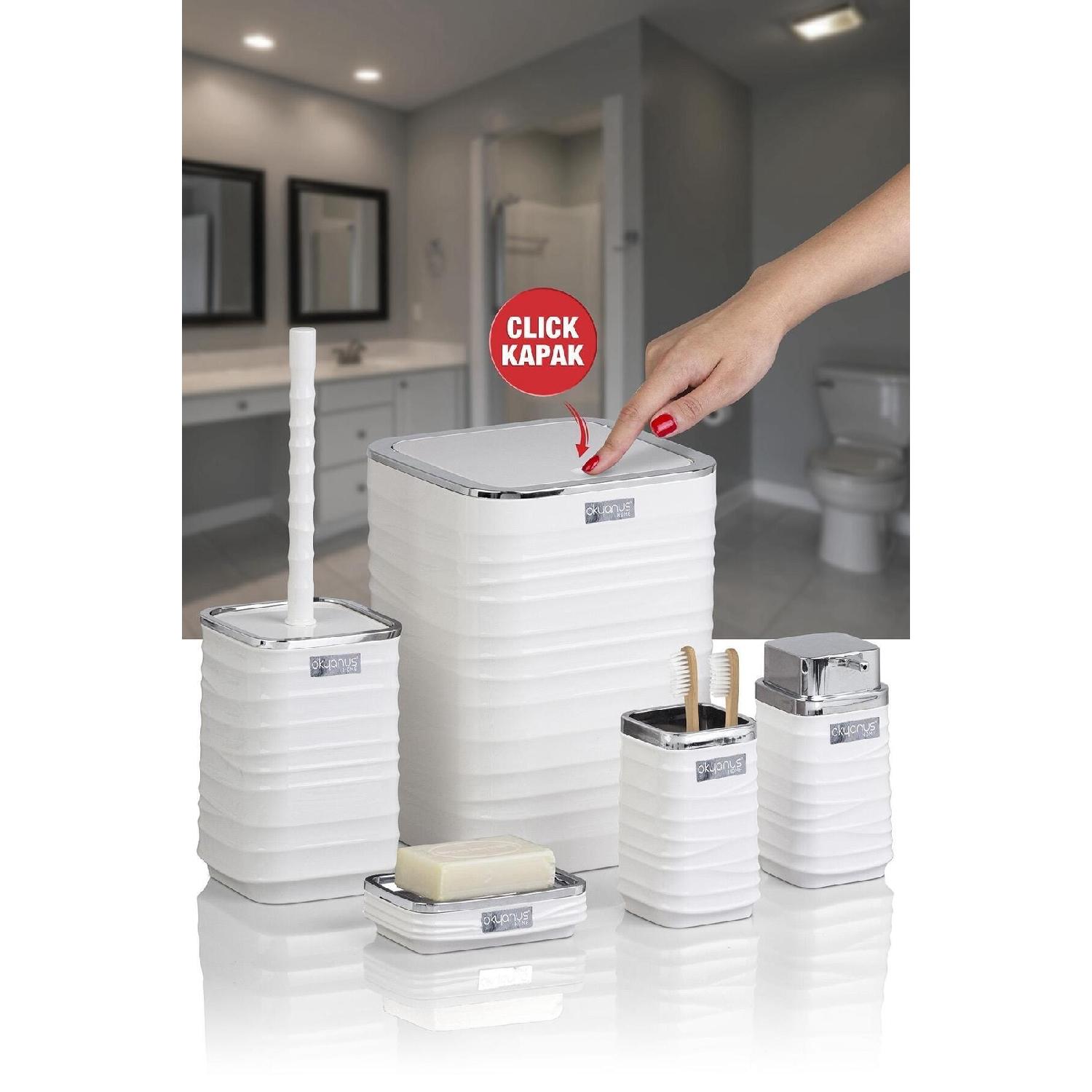 

Набор для ванной комнаты Luna White Chrome Square из 5 предметов