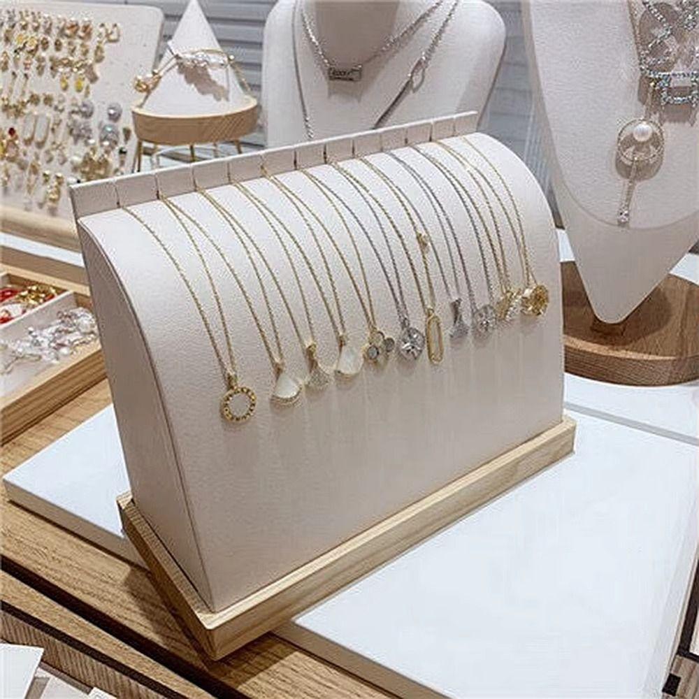 Solid Wood Base Jewelry Storage Rack Fashion Jewelry Display Holder  Choker
