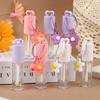 Pink Heart-Shaped 2.5ml Lip Enamel Tube with Keychain And Brush Rod Empty Lip Gloss Bottle Lip Glaze Container Makeup Tool