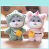 Adorable Cat Plush Keychain Soft And Fluffy Stuffed Animal Bag Charm In Pink White Green