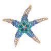 Cute Colorful Rhinestone Starfish Brooch Elegant Clothing Accessories Men Women Bag Hat Business Suit Lapel Pin Fashion Jewelry Gift