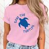 (Premium T-shirt)New Protect The Ocean Save A Turtle Print Short Sleeve Casual T-Shirt Summer Fashion Harajuku Short Sleeve Tops