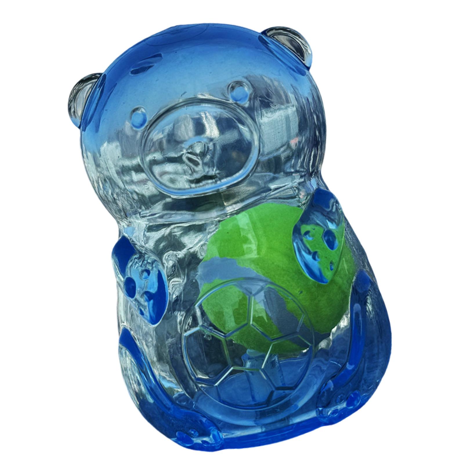 

Мультяшный медведь, вытекающая еда, TPR, игрушка для домашних собак, мячи, игрушка с лакомствами для развлечений в помещении и на улице, отлично подходит для скучающих собак, для домашнего использования синий