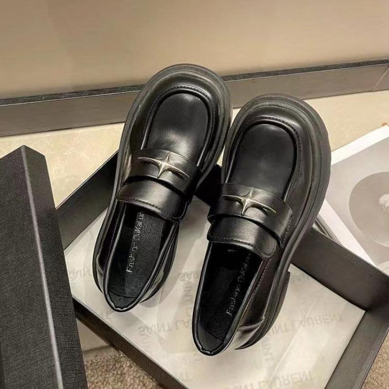 Retro Star Autumn New Light Big Head Versatile Height Increase Platform Small Leather Shoes