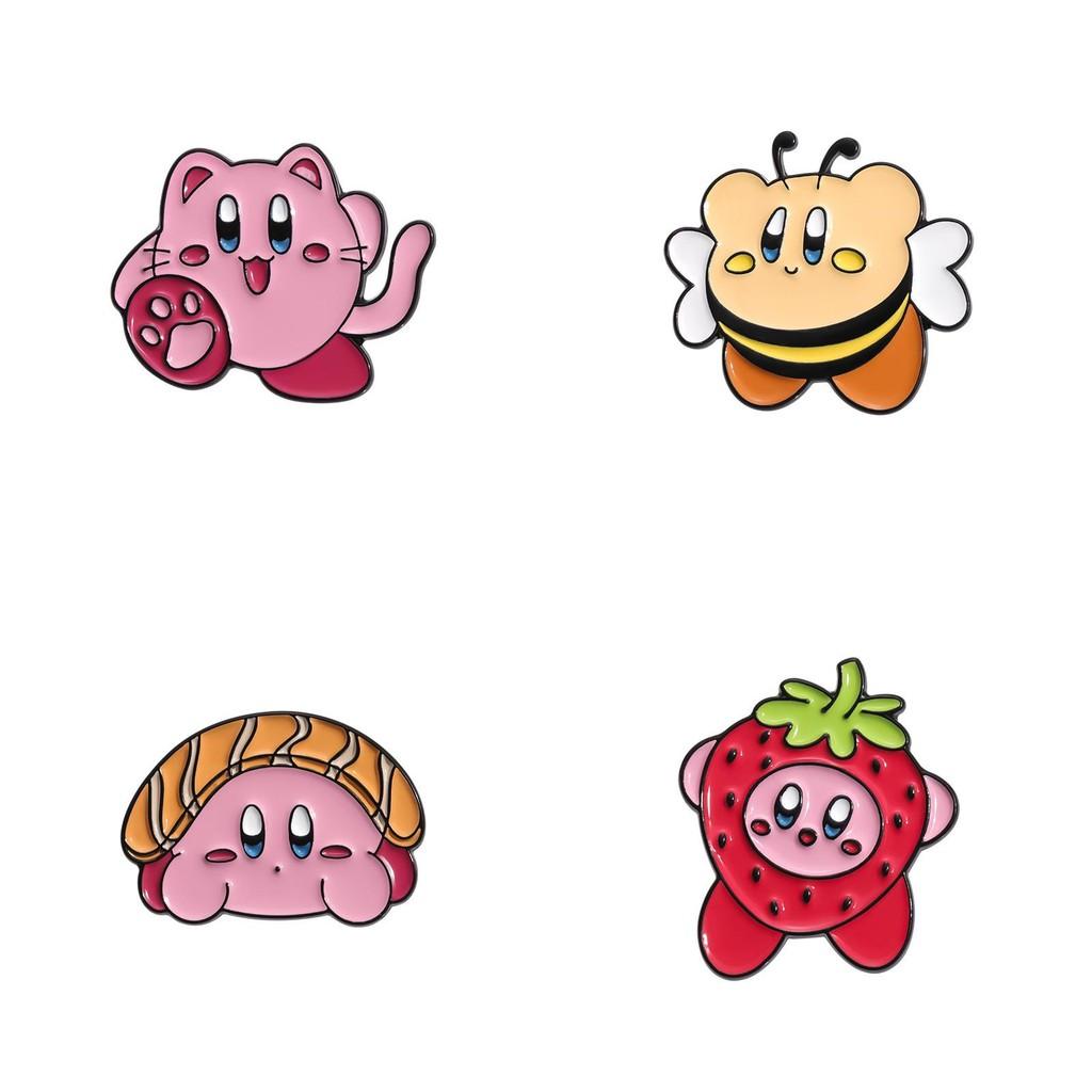 Bee Cartoon Creative Design Metal Badge Unique Kirby Inspired Pin For Collectors