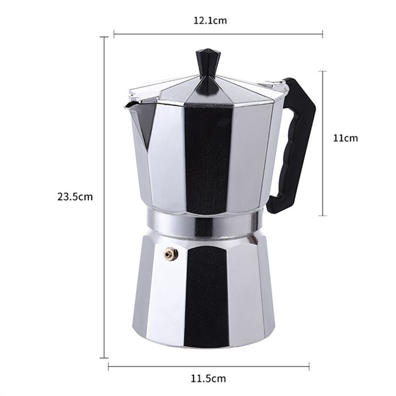 BHBL Iconic Espresso Maker, Makes Real Italian Coffee, Moka Pot , Aluminium, Silver Coffee Pot