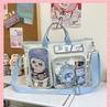Nuovi Zainetti Ita Carini Y2K Borsa a Spalla Grande Capacità Borsa a Mano Trasparente per Ragazze Lolita Espositore per Spille Fai da Te Borsa a Tracolla