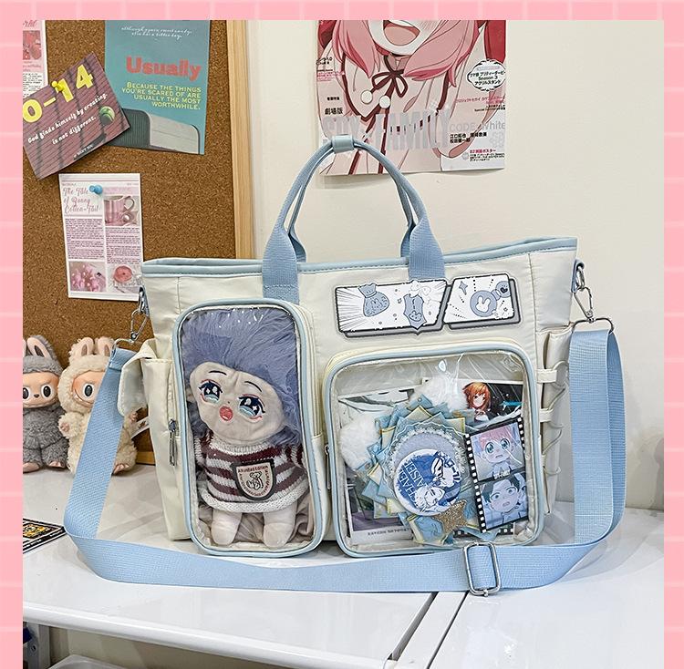 Nuovi Zainetti Ita Carini Y2K Borsa a Spalla Grande Capacità Borsa a Mano Trasparente per Ragazze Lolita Espositore per Spille Fai da Te Borsa a Tracolla