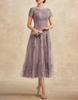2026 Elegantes Spitzen-Patchwork-Abendkleid in Übergröße