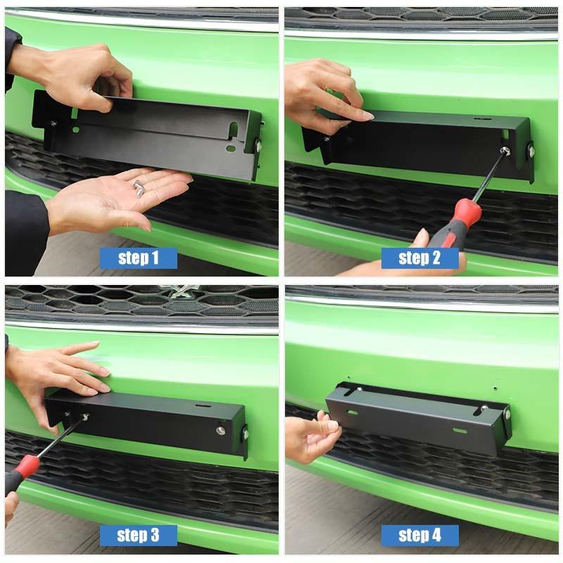 Car Rear Tailgate Handle License Plate Holder Bracket Iron Mounting Fit For Jeep Wrangler For Ford For Dodge Etc. Exterior Accessories