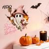 Lifelike Toilet Wall Art Halloween Bathroom Sticker Cute Ghost Witch Cat Decal Spooky Pattern Decor Skeleton Are You Pooping Sticker for Decorations
