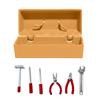 1:12 Scale Dollhouse Toolbox with Storage Box Red Handle Miniature Toolbox Hammer Wrench Simulation Model Dolls Accessories Gift