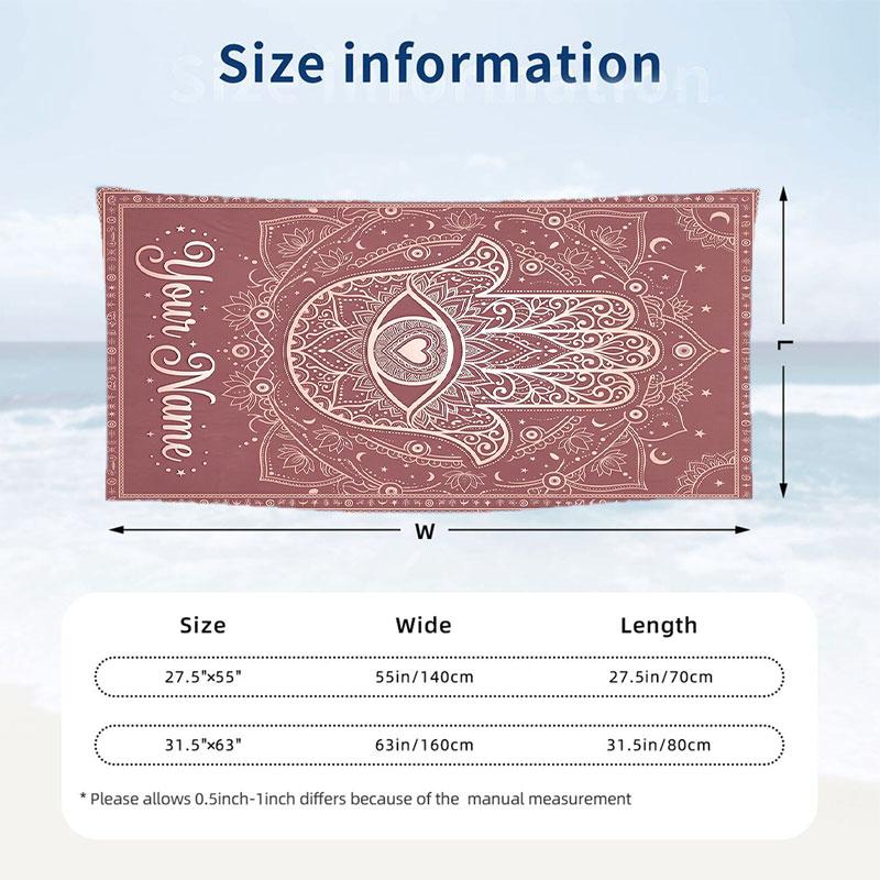 Ethereal Dragon Moonlight Theme Quick Dry Beach Towel Custom Name Text Print Large Sand Resistant Towel Beach Vacation
