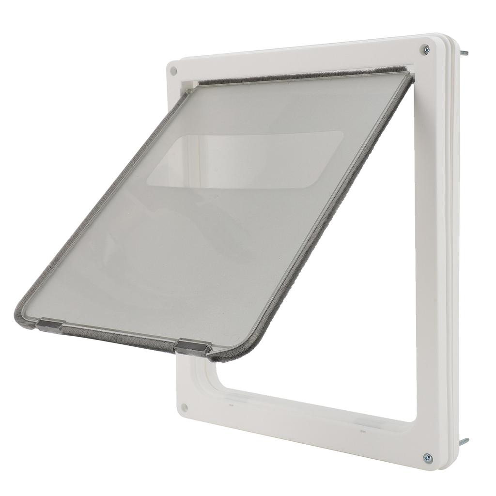 Pet Flap Door Noiseless 2 Way Weather Resistant Interior Exterior Cat Dog Door for Pet Crate Enclosure