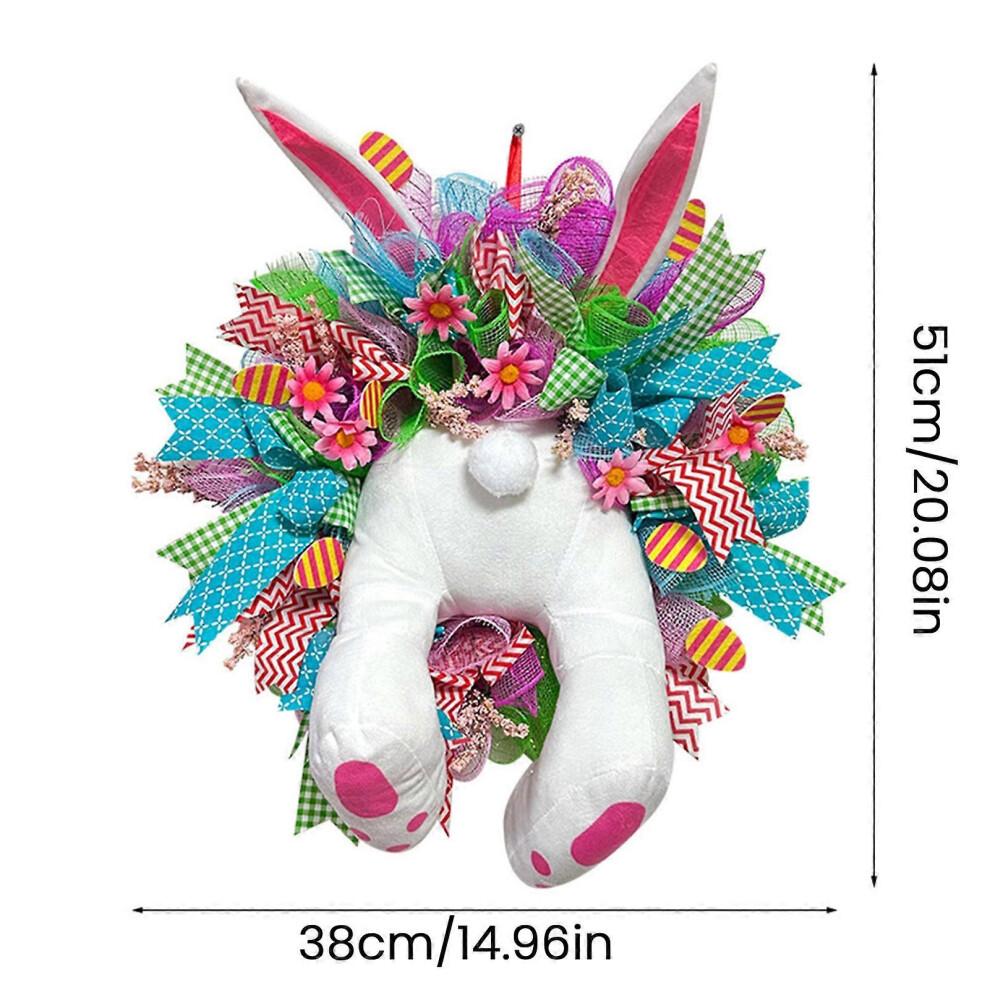 Electric Easter Bunny Wreaths for Front Door for Outside Wall Window Spring Party Supplies