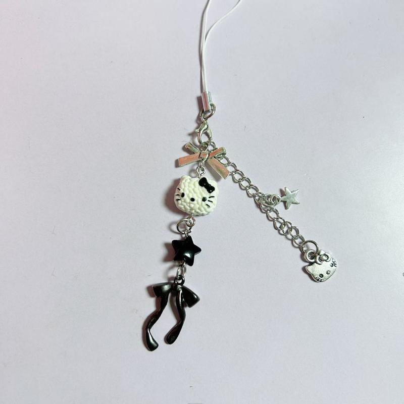 

Cute Hello Kitty Cat Fish Pendant Keychain Kawaii Mobile Phone Chain Exquisite Bag Hanging Sweet Decoration Accessories Gifts