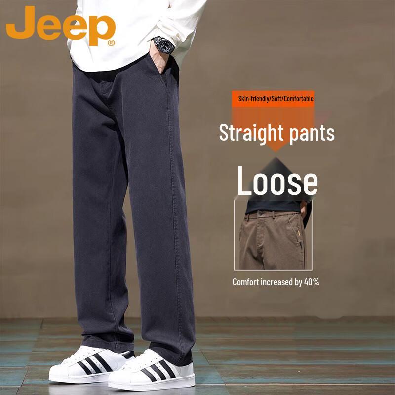 JEEP Men s Summer Relaxed Fit Straight Casual Pants 34