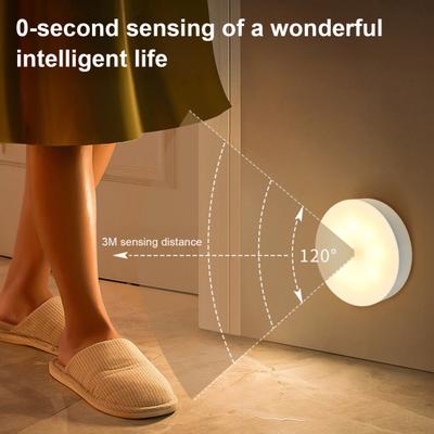 Night Light High Lumens Automatic On/Off Energy-Saving USB Rechargeable LED Motion Sensor Light Bedside Lamp