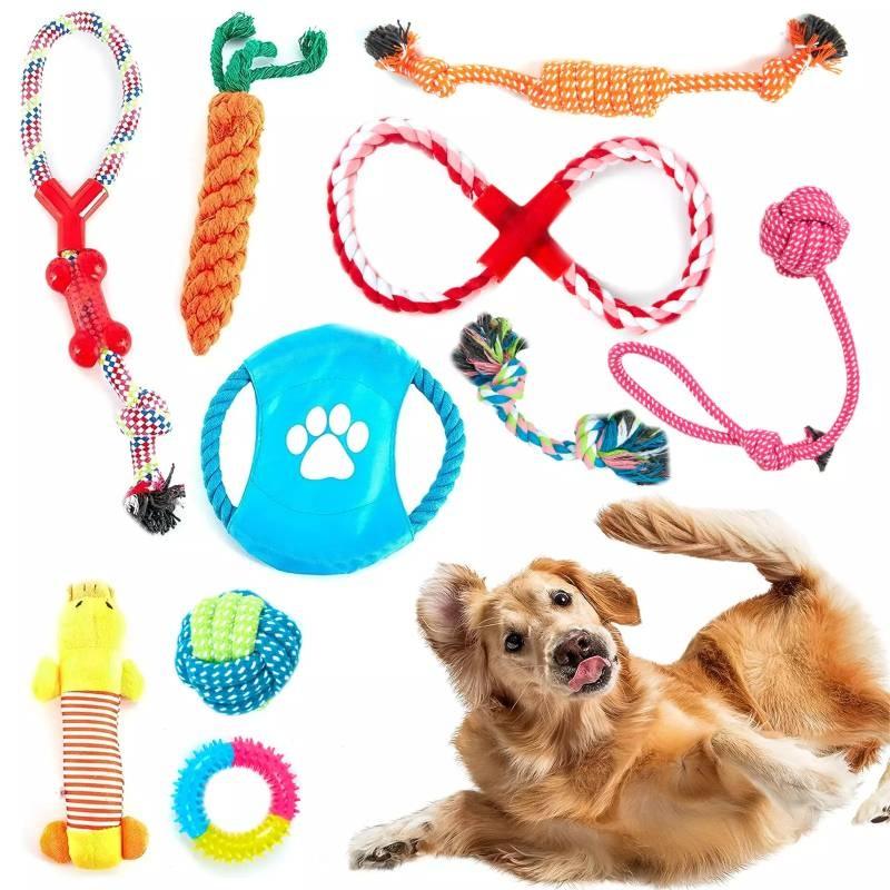 High-quality Cotton Rope Dog Toy Set With Durable Chew Balls For Playful Pets