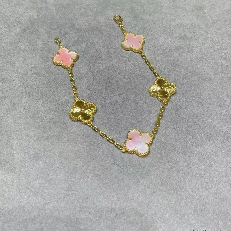 Clover Bracelet CNC Buckle Thick Chain Rose Gold Red Agate Black Agate Lucky Bracelet for Women