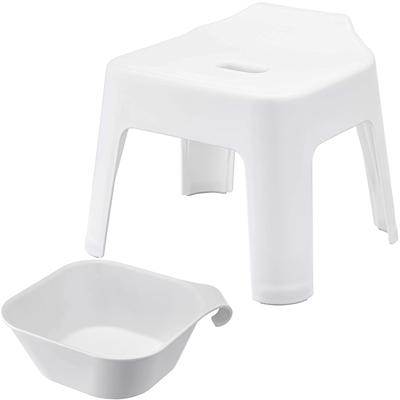 Yamazaki Jitsugyo Hängender Badesessel, Sitzhöhe 25 cm, Magnet, Hängebadewanne, Turm, Badezimmer, schwebende Aufbewahrung, Weiß, 5383 + 5378 & [Set 2]