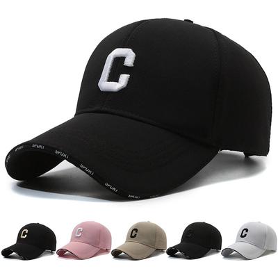 Mode Hut Männer und Frauen neue atmungsaktive koreanische Flut Outdoor-Baseball-Cap Buchstaben Stickerei Big C Sonnenschutz Treppe Tuch Entenzunge Kappe