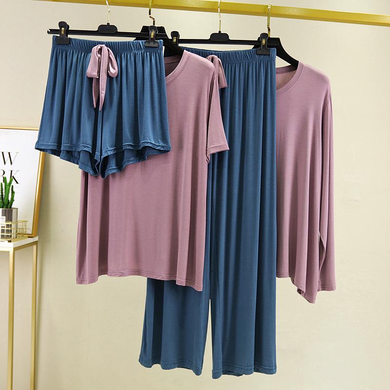 Women's Loose Modal Pajama Set: Lightweight Summer/Autumn Top & Pants