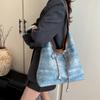 Largecapacity commuter underarm bag women's new spring and summer bow shoulder bag casual denim tote bag