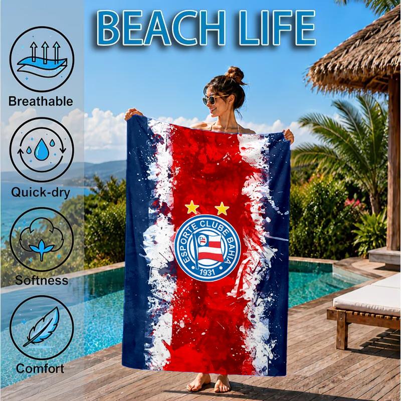 Football Club Emblem Beach Towel, Microfiber Beach Towel, Perfect For Pool, Beach, Travel, Home Decor Beach Party Fan Gifts