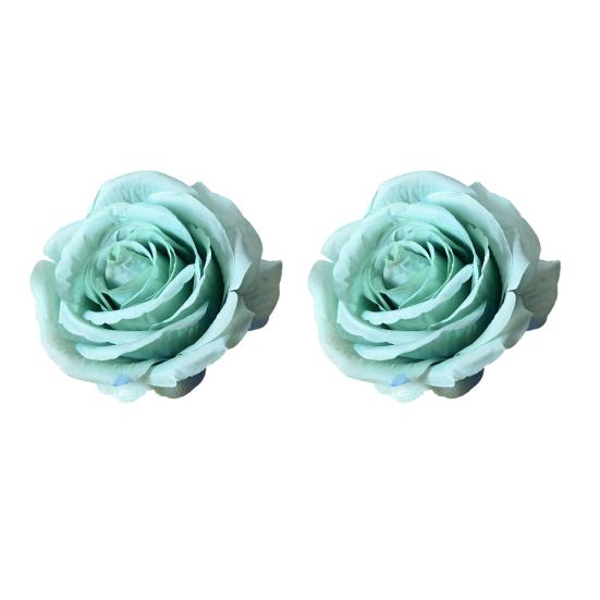 2 Pcs Realistic Artificial Rose Flower Heads Faux Silk No Stem Rose Heads