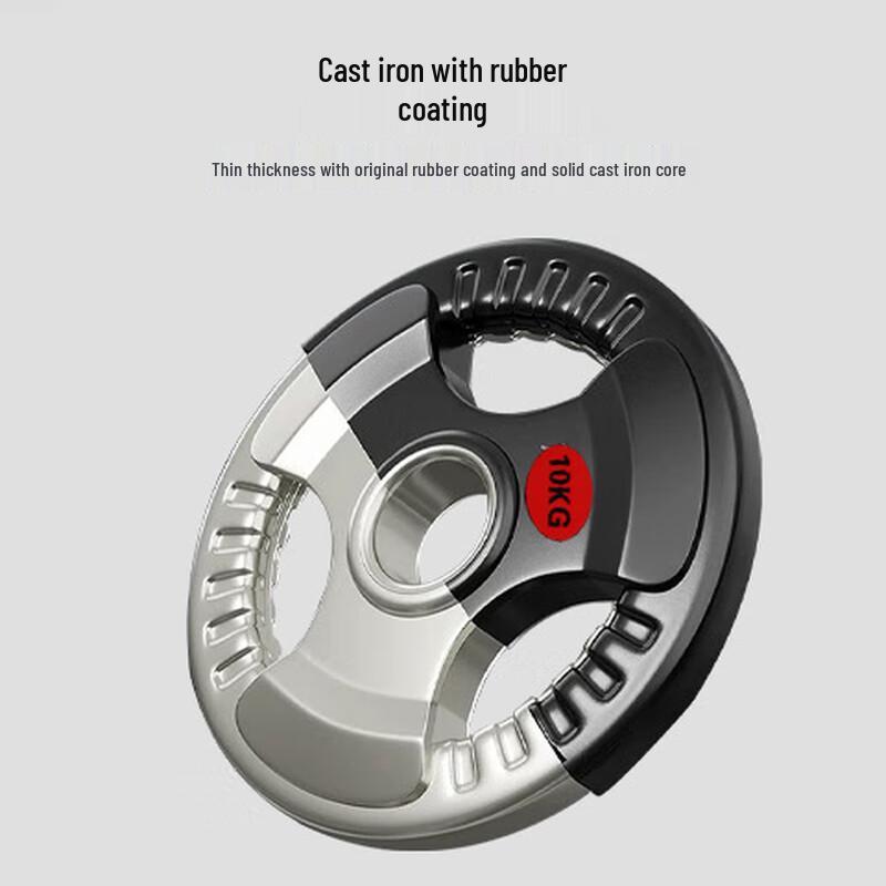 Longchan Three-Hole Rubber Coated Barbell Plate