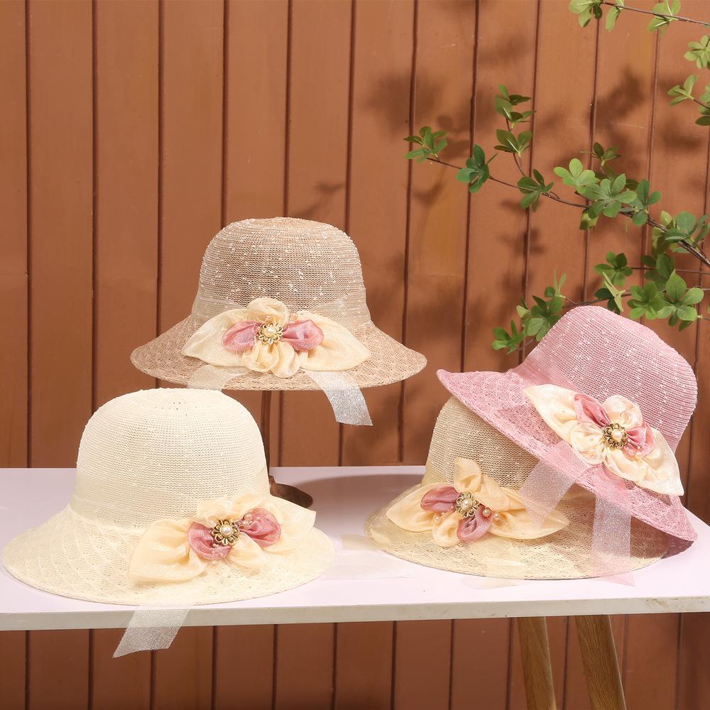 Ladies Straw Hat Summer Sunscreen Hat Sun Hat Holiday Gift Mom Hat Spot Straight Hair Sun Hat Women