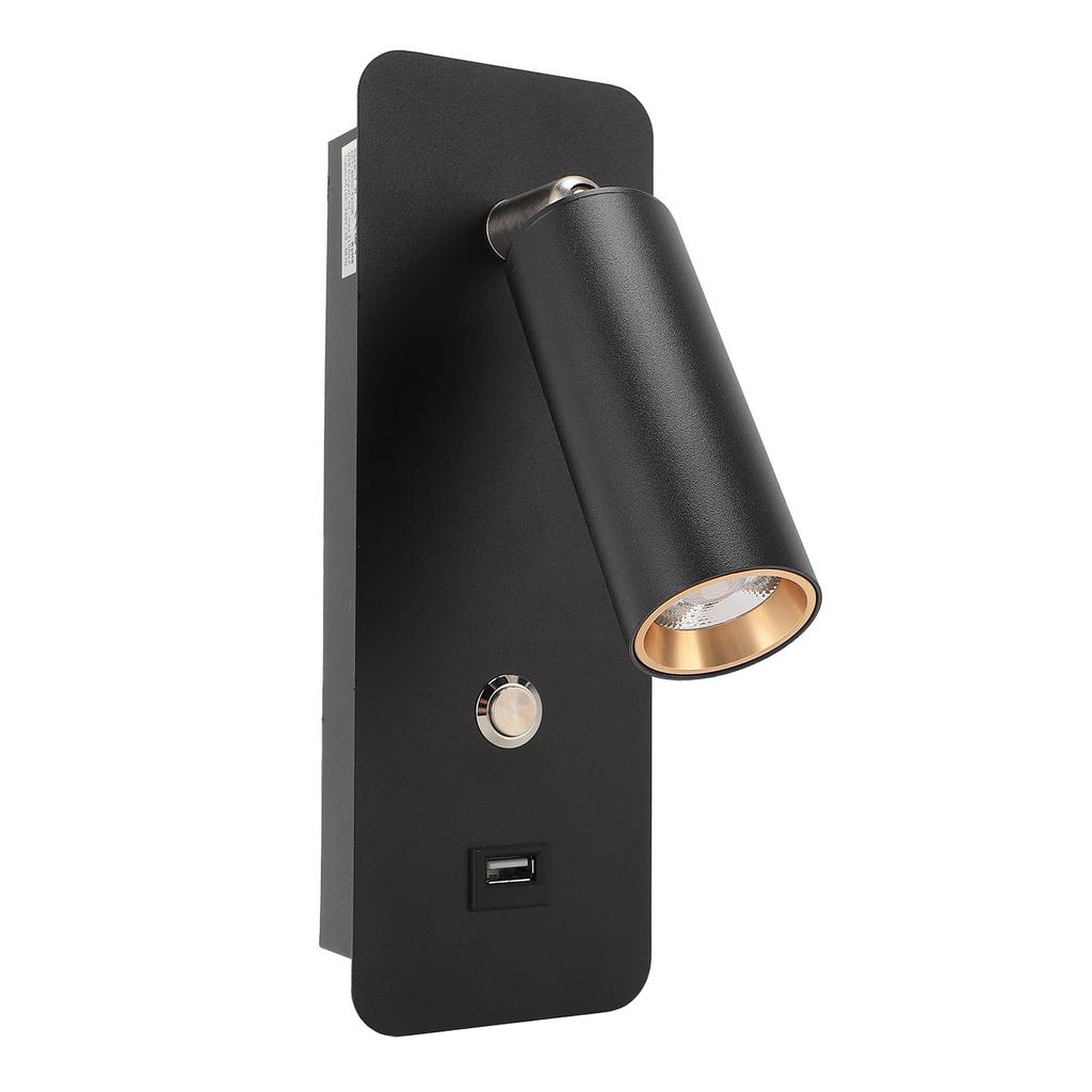 LED Wall Lamp Wall Mounted Reading Light with USB Port for Bedside Reading Bedroom Living Room