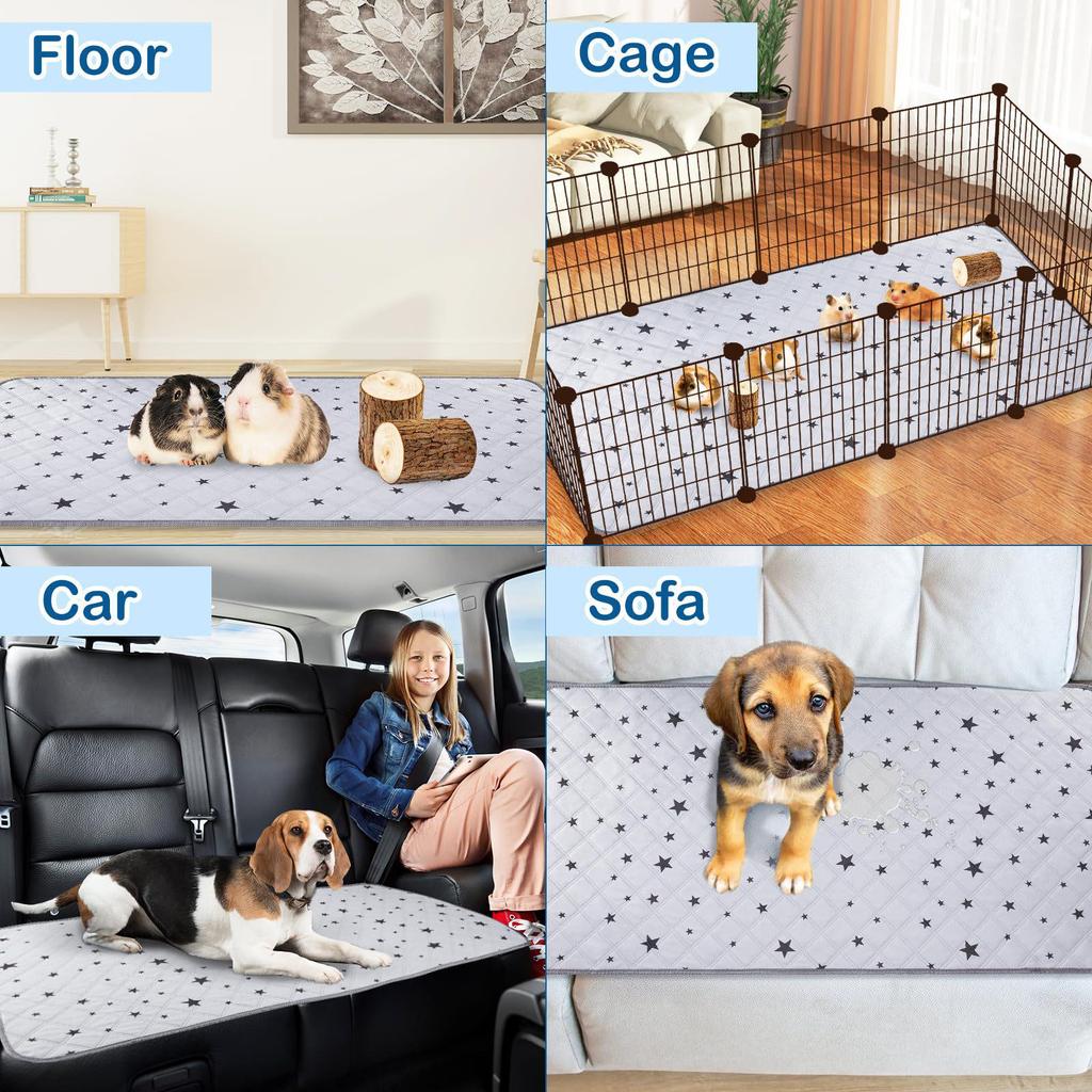 Doublure de cage pour cobaye à imprimé étoiles: Tapis d'urine absorbant, étanche, réutilisable et lavable