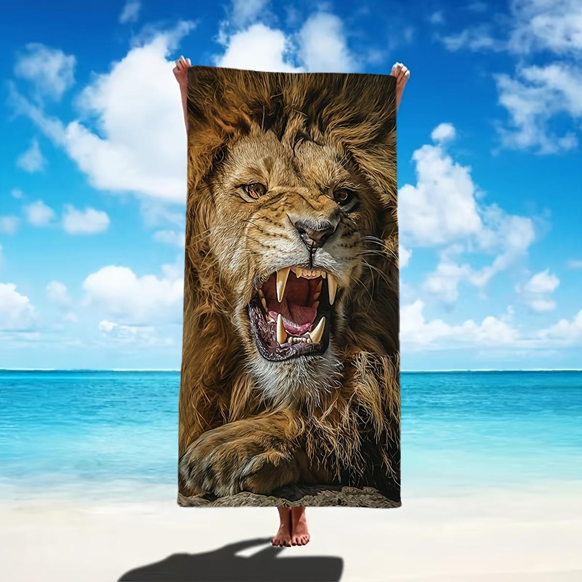 

Roar into Summer with Our Majestic Lion Beach Towel! Suitable for towels, bath towels, beach towels W40*H60(CM)