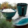 Mino Ware Tokuyama "Turquoise Blue" Rice Bowl Large 11cm Diameter 6cm Height Japanese Tableware