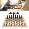 3‑In‑1 Wooden Chess Checkers   Folding Portable Interactive Chess Board Toy